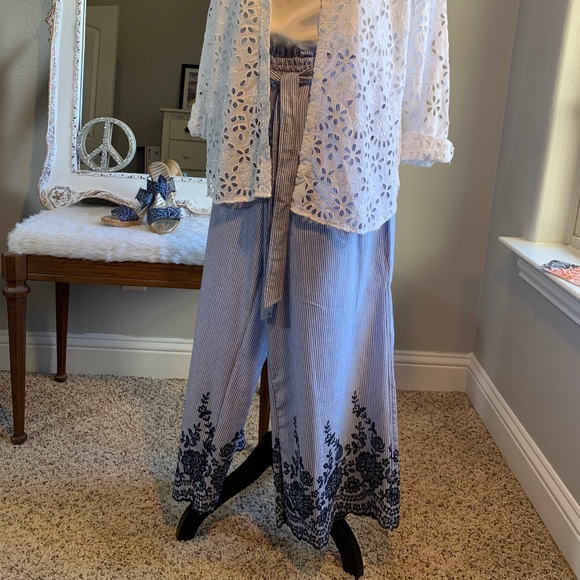 Jolt Pants Slacks Wide Leg Elastic Waist Tie Belt - Picture 1 of 8